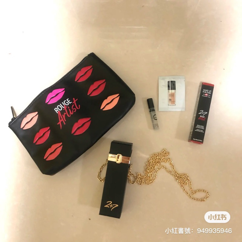 出清 MAKE UP FOR EVER H100 斜角美妝蛋 口紅鏈條盒