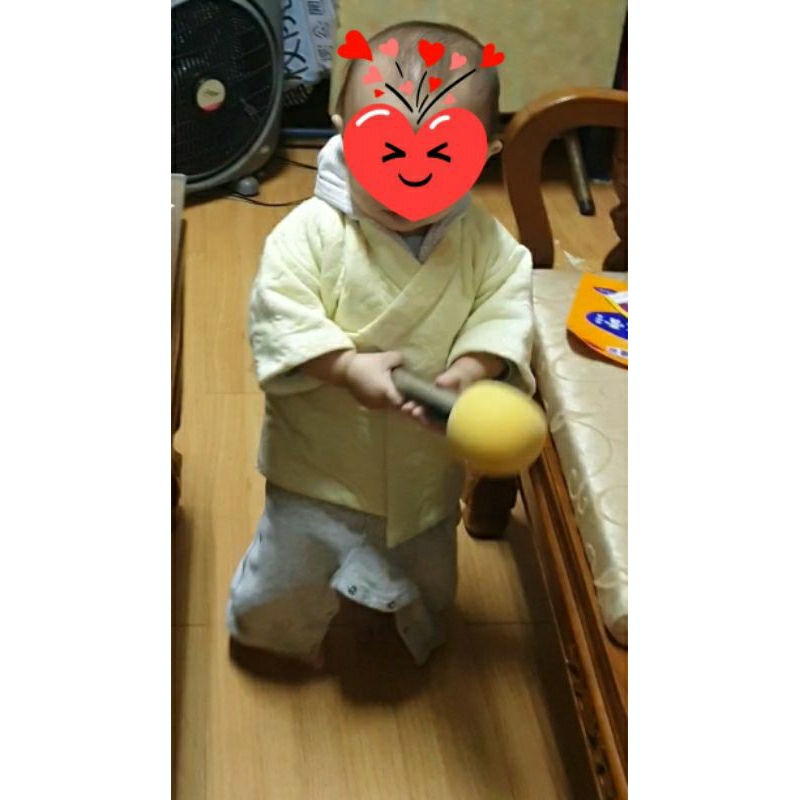 【小鯨魚商店】二手 嬰兒 幼兒 初生 保暖 和服 浴衣 黃色 斷捨離清衣櫃