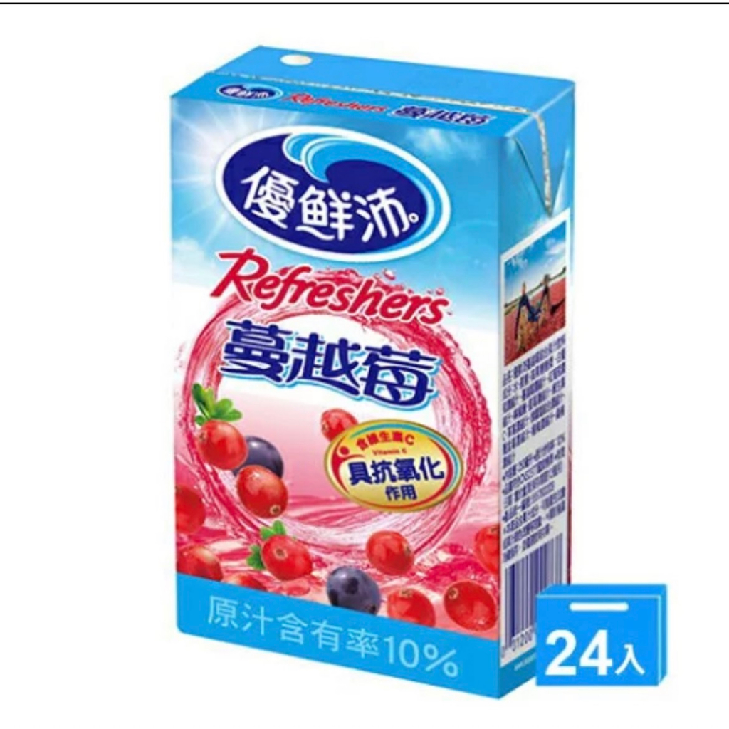 『現貨商品』優鮮沛蔓越莓綜合果汁250ml x24入/箱