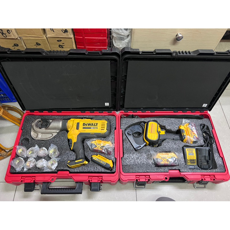 二手外匯 得偉 DCE300鋰電壓接機12T 加 Dewalt DCE 150 電纜剪刀水貨 大全套價 12t 壓接機