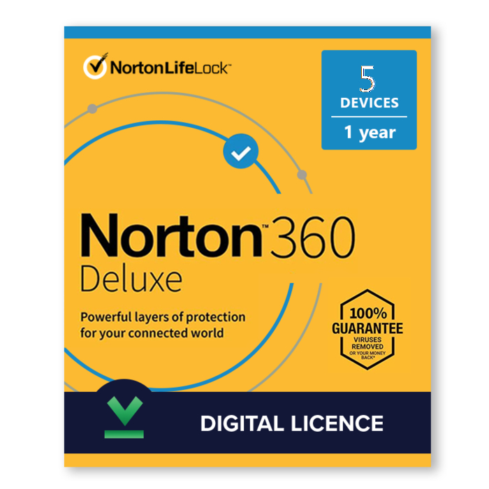 [社區電腦王] 正版 諾頓 Norton 360 Deluxe 一年5裝置+50 GB 雲端備份