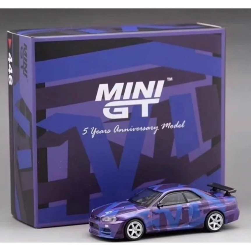 Mini gt 446  日產 GTR R34 五周年 紀念版 限量款式 全新未拆