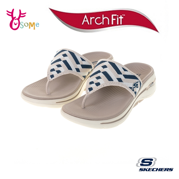 Skechers拖鞋 女拖鞋 足弓拖鞋 GOWALK ARCH FIT SANDAL 夾腳拖 人字拖 編織拖 W8298