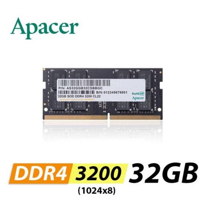 全新 現貨 公司貨 Apacer 宇瞻 32GB DDR4 3200 筆記型記憶體