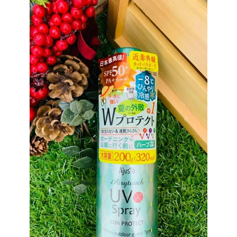 現貨 Ajuste綠瓶- 涼感+防蚊+防曬SPF50夏日萬用⭐️親子防曬噴霧⭐️大容量320ml