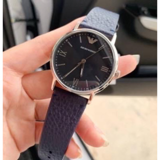 🔥卡拉國內外代購🔥 現貨在台🇹🇼Emporio Armani 男生時尚手錶 簡約風 藍色皮質錶帶 午夜藍 AR11012