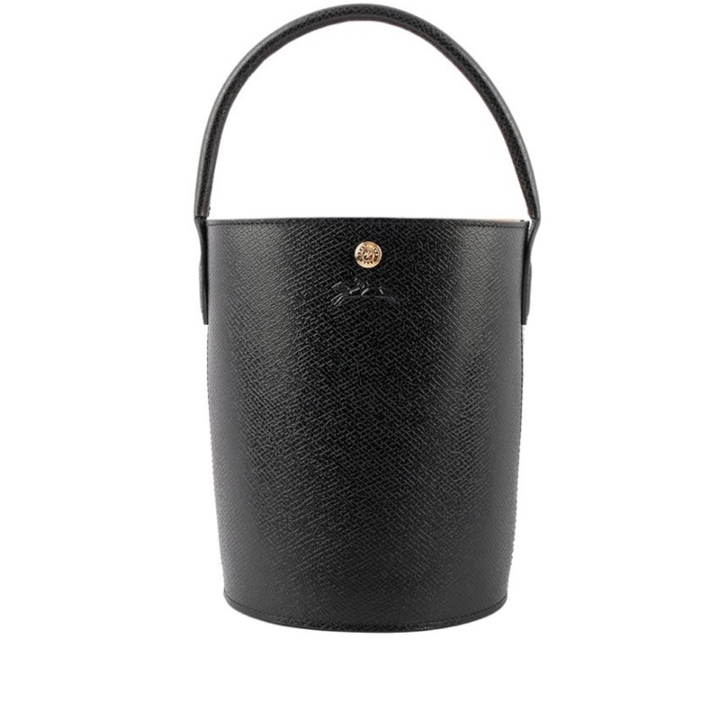 缺貨中 Longchamp Epure 牛皮扣式手提水桶包 黑色