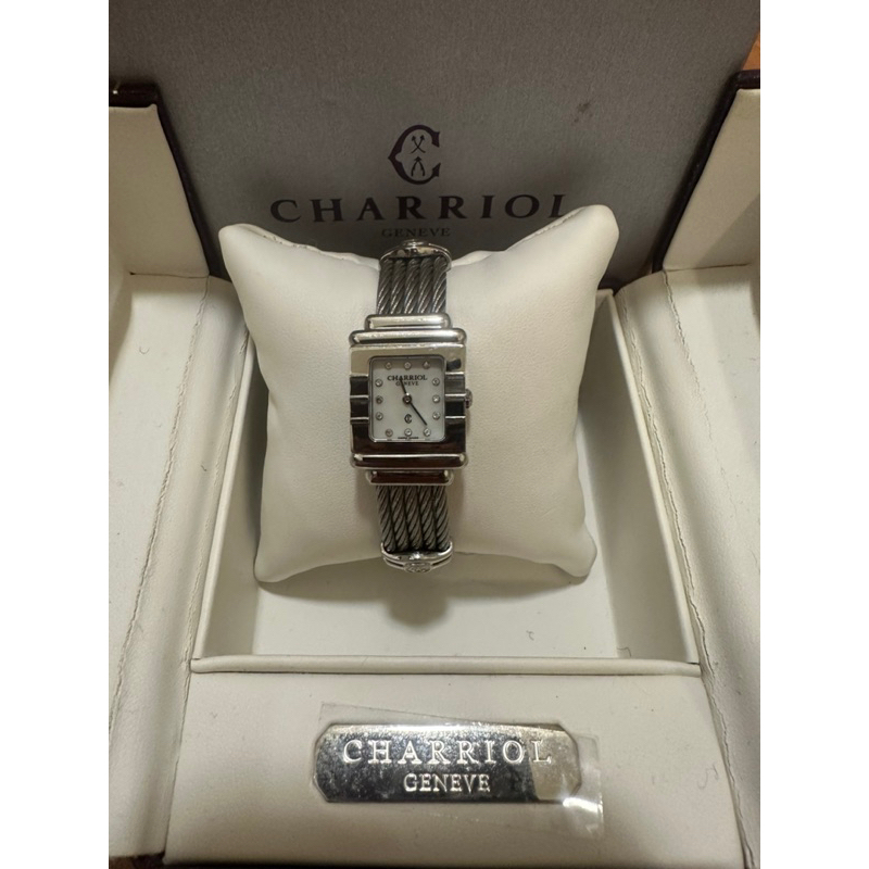 CHARRIOL 夏利豪 方型珍珠母貝 手鍊腕錶