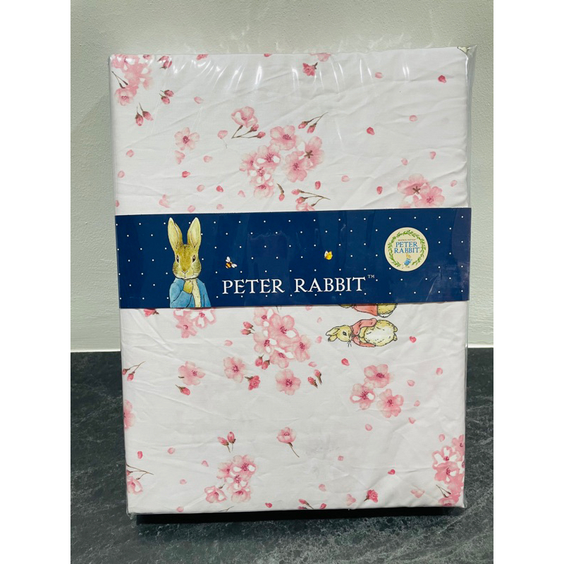彼得兔 櫻花款精梳棉薄包床、枕頭套