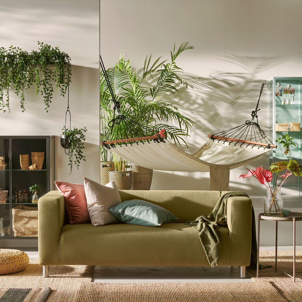 北歐LOFT風格IKEA宜家KLIPPAN雙人座沙發/黃綠色/180x88x66/二手八成新/原$6990特$3980