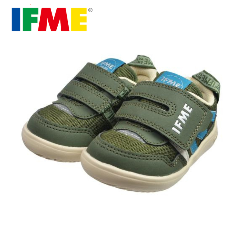 [新竹-實體門市]IFME-一片黏帶系列 深邃森林-墨綠色 日本機能童鞋 原廠公司貨 運動鞋 布鞋