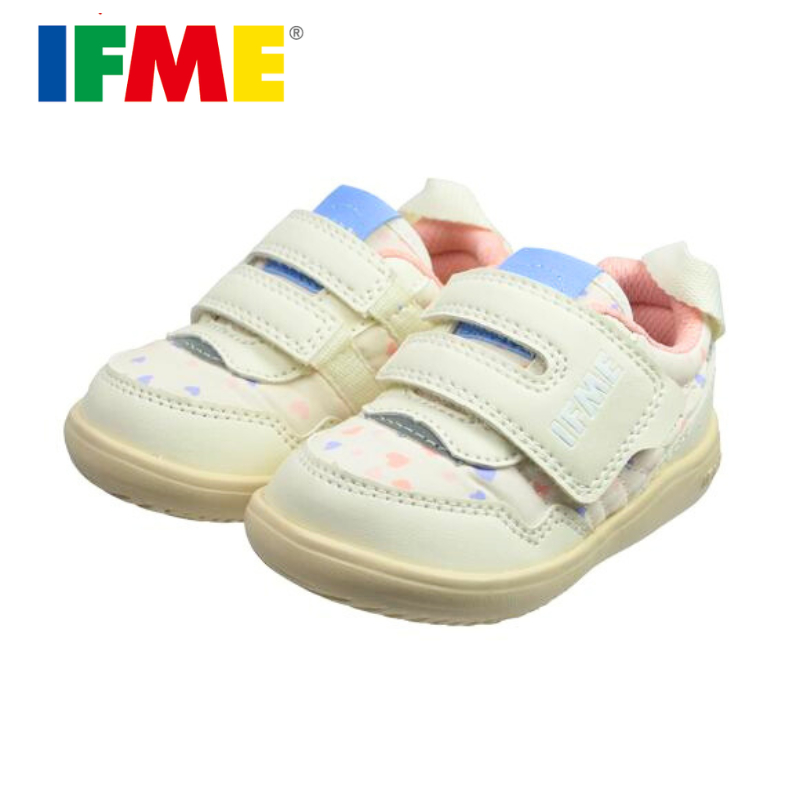 [新竹-實體門市]IFME-一片黏帶系列 粉彩白雲-米色 日本機能童鞋 原廠公司貨 運動鞋 布鞋