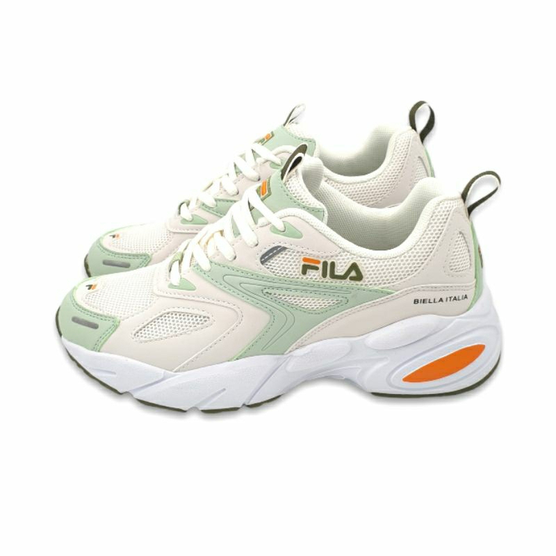 【MEI LAN】FILA Defender (女) 復古 休閒 老爹鞋 運動鞋 小白鞋 J907X 米綠 另有米紫色