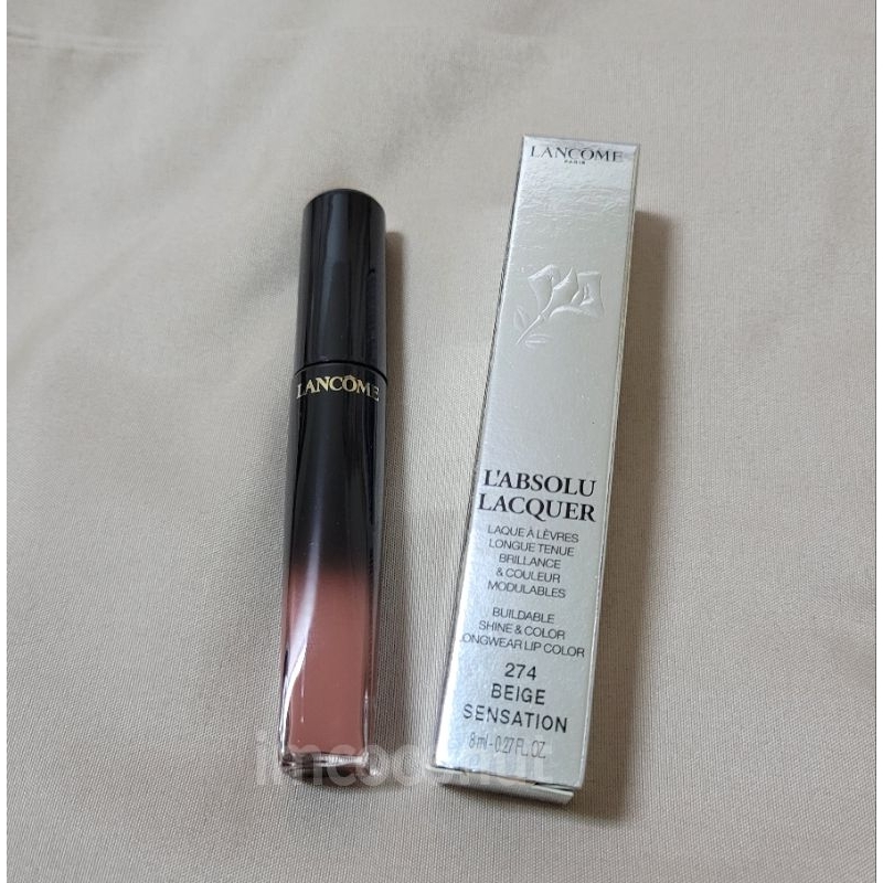 現貨✔️ 蘭蔻 Lancome 絕對完美水唇釉 274 Beige Sensation 唇釉 8ml 奶茶色 光澤唇釉