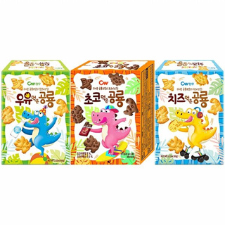 韓國 CW 恐龍造型餅乾(60g) 牛奶味／巧克力味／起司味 款式可選【小三美日】 DS016364