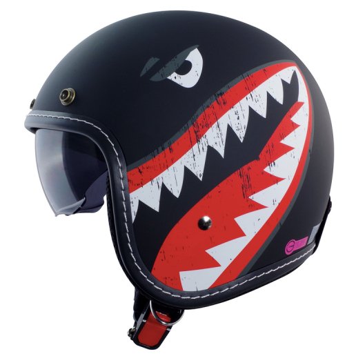 GP-5 339 鯊魚 隱藏式墨片 車縫質感邊條 半罩 騎士帽 復古帽 安全帽