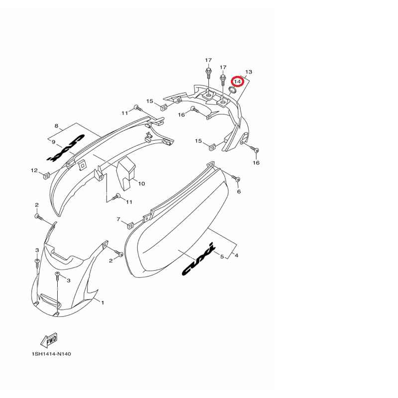 YAMAHA 原廠 新勁戰 六代 CUXI115 五期 標誌 料號：5YR-F8315-00