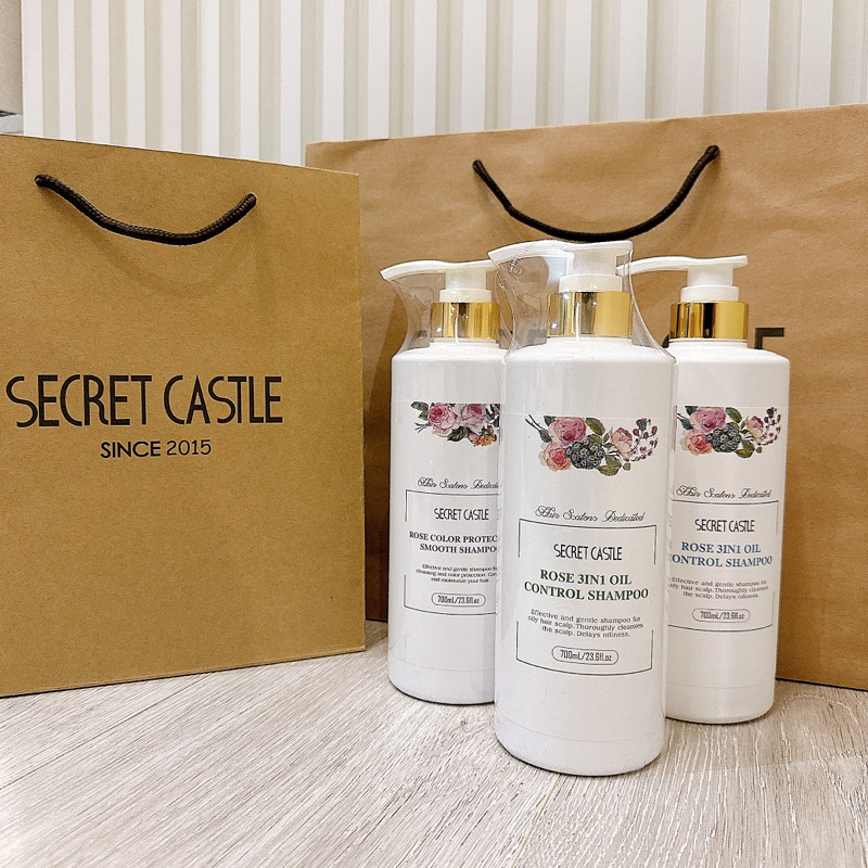 ✨現貨專櫃正品🛍️「Secret Castle秘密城堡」🌹沙龍級玫瑰三效洗髮精700ml（柔順護色/控油/🧊涼感控油）