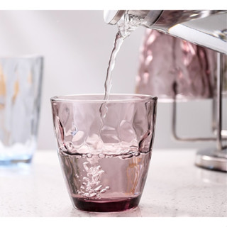 ✰附電子發票/臺灣出貨✰紫色水杯 可疊杯 加厚玻璃杯 漱口杯 冰烈杯 彩色玻璃杯 酒店用杯 客房用 水杯 飲料杯 威士忌