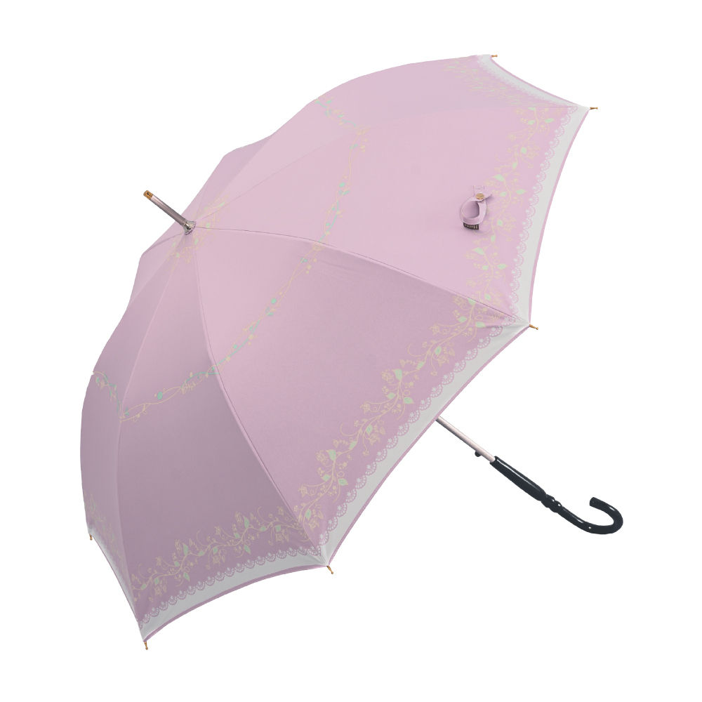 【Hoswa雨洋傘】和風雅緻自動直傘 台灣MIT福懋彩膠降溫傘布 全遮光抗UV 台灣品牌文創設計款&lt;日本風現貨粉紅色&gt;