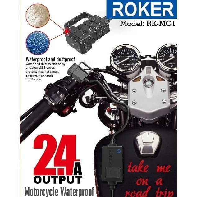 (無紙盒)Roker Street RK-MC1 摩托車 USB 2.4A 充電器