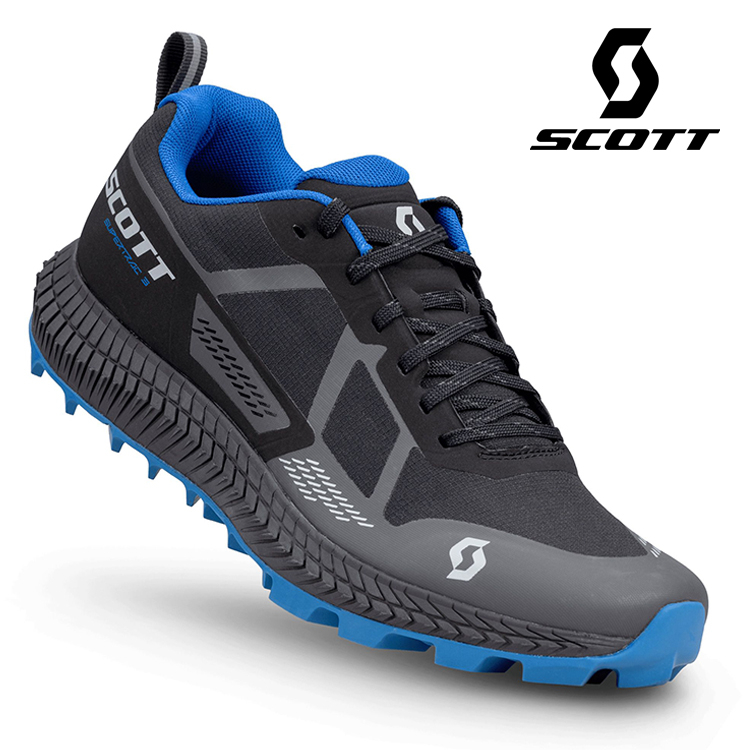 【SCOTT 瑞士】SUPERTRAC 3 越野跑鞋 男9.5 US 黑色/暴風藍 287820｜多功能運動