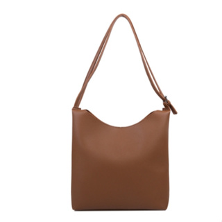 【AngelNaNa】側背包-簡約大容量韓版奶茶色女側背包水桶包子母包(SBA0394)