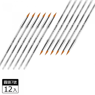 7117 - 【我愛中華筆莊】12入 水晶美術筆3號(圓頭) - 台灣品牌 ARS-03一打