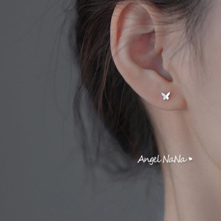 【AngelNaNa】S925純銀耳環-整體純銀小巧蝴蝶耳針防過敏養耳洞(SRA0637)