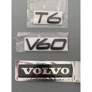 VOLVO 中標黑底銘牌 V60 T6 燻黑銘牌 車身黑化升級必備