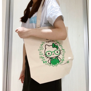 ꒰ 包包 ꒱✧⁺ hello kitty 帆布包 三麗鷗 單肩背綠色