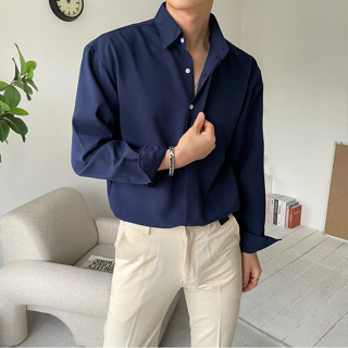 VOS AMO韓國嚴選男裝-韓國新款無皺隱藏鈕扣長袖襯衫(8色)
