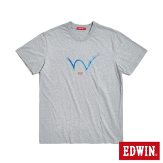 EDWIN 人氣復刻款 顏料W LOGO短袖T恤(麻灰色)-男款