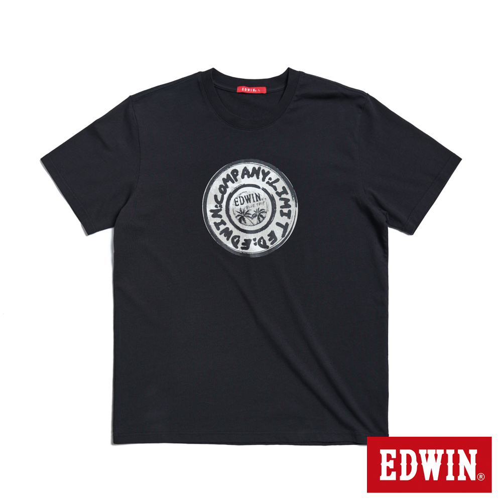 EDWIN 人氣復刻款 手繪釦LOGO短袖T恤(黑色)-男款