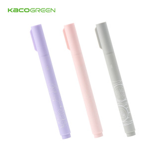【KACO】PURE 書源 螢光筆柔粉系三入組-霞雲粉/薄霧紫/星雲灰 (台灣現貨) 做筆記 劃重點 粉嫩