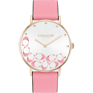 【COACH】Perry 玫瑰粉大C經典時尚女錶 CO14504135 36mm 現代鐘錶