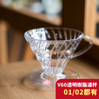 HARIO V60 日本製 透明 樹脂 濾杯 咖啡 手沖咖啡 透明 樹脂 1-2杯 VD-01T 02T #玩咖磨豆#