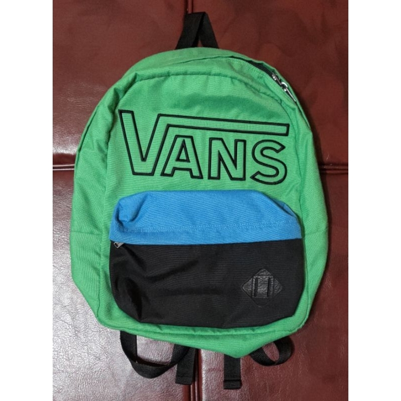 出清 ［素面大Logo混色後背包 綠藍黑］ VANS Green Blue Black 日常 休閒 外出