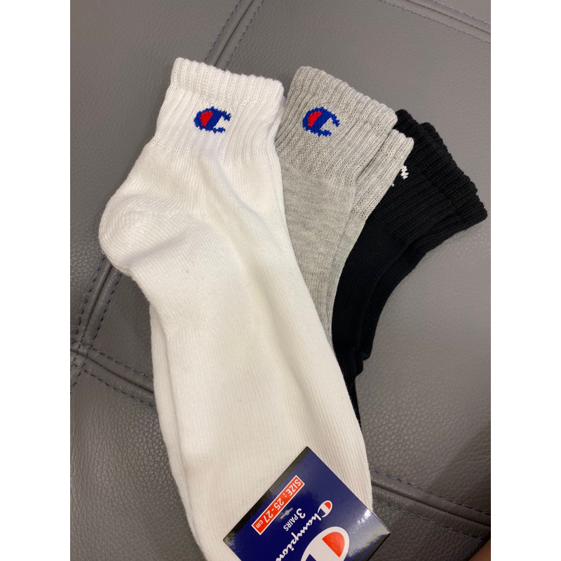 日本 CHAMPION SOCKS  踝襪 襪子 [一組3足] 白 25-27cm