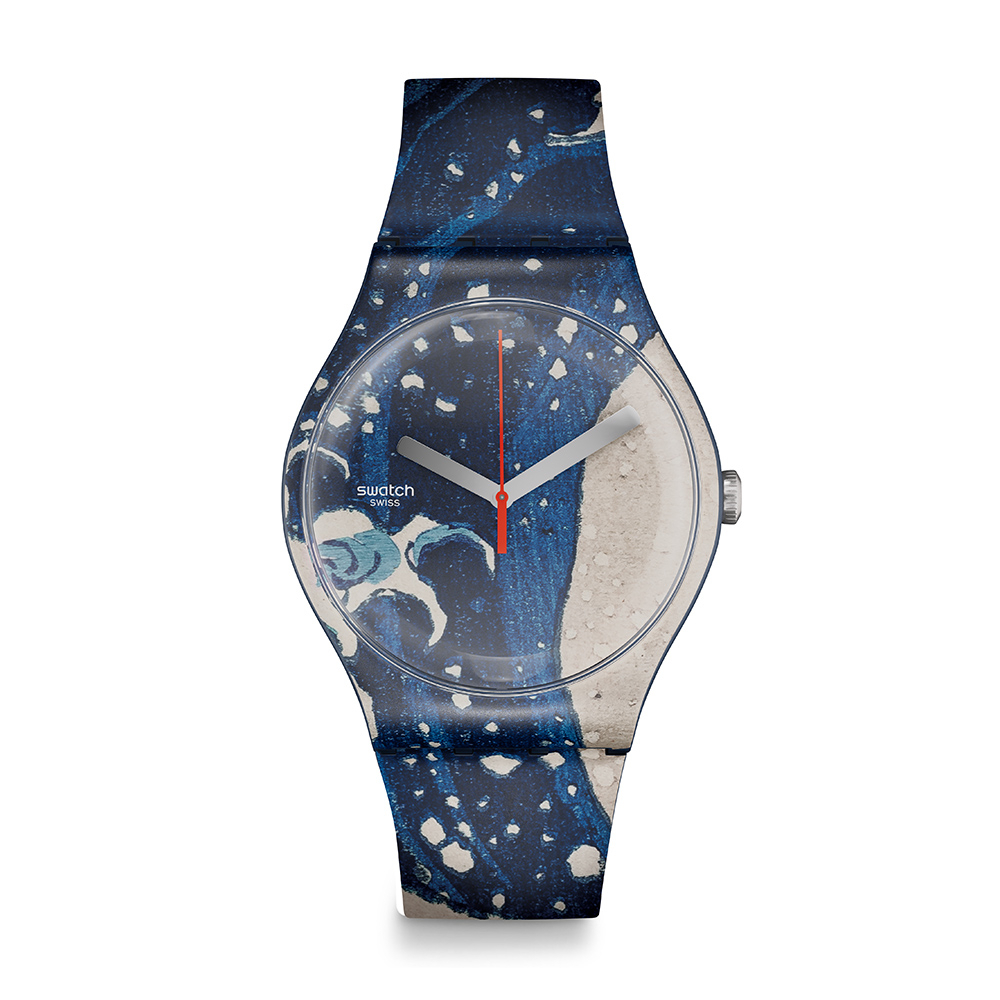 【SWATCH】藝術之旅 葛飾北齋 神奈川沖浪裏 羅浮宮 浮世繪 聯名 手錶 (41mm) 瑞士錶 SUOZ351
