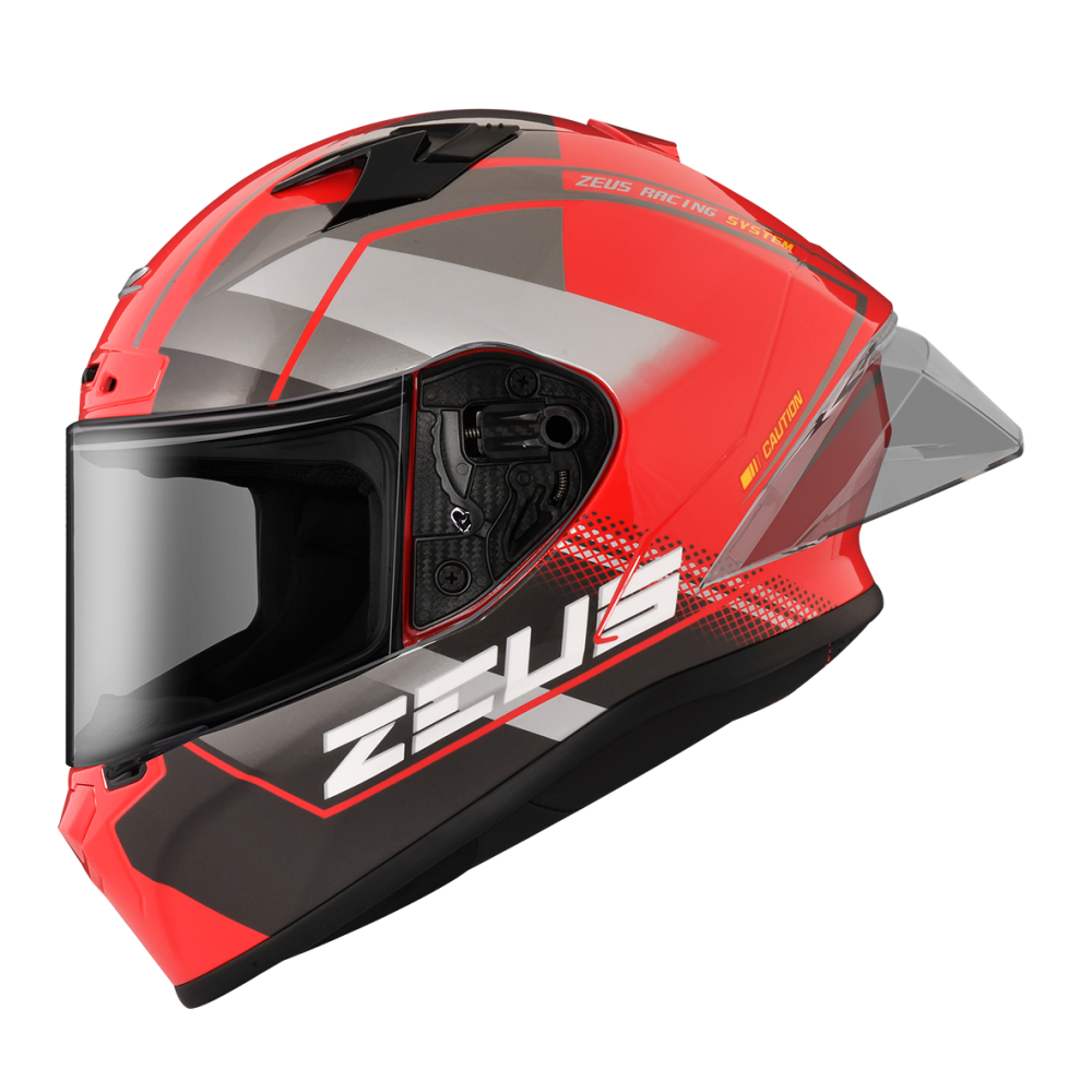 ZEUS 瑞獅 安全帽 ZS-826 全罩 ZS826 外銷 雙D扣 大尾翼 大全配 BK17 紅/黑銀