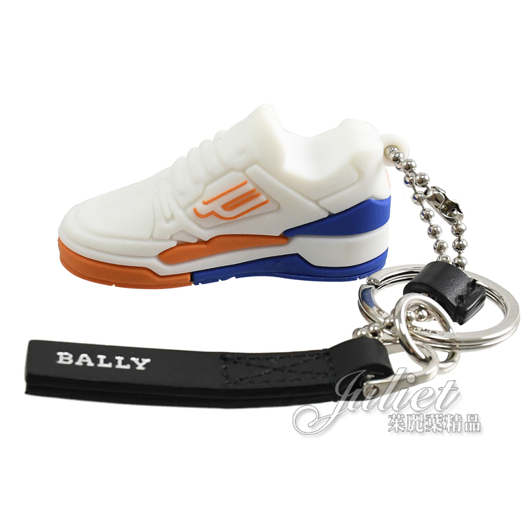【茱麗葉精品】BALLY 6301271 BALLY CHAMPION球鞋造型鑰匙圈吊飾.白 現貨在台