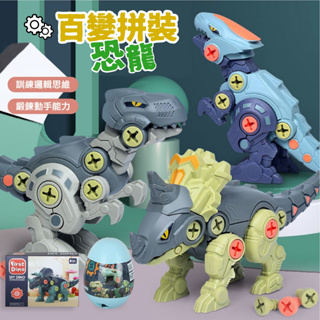 台灣現貨🚚 送安全螺絲刀 DIY拼裝恐龍模型 大號恐龍模型 DIY拼裝 積木玩具 兒童恐龍玩具