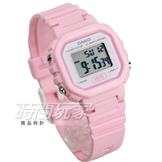 CASIO卡西歐 LA-20WH-4A1 原價840 復古風百搭方形電子錶 女錶 錶 防水 LED照明 粉紅【時間玩家】