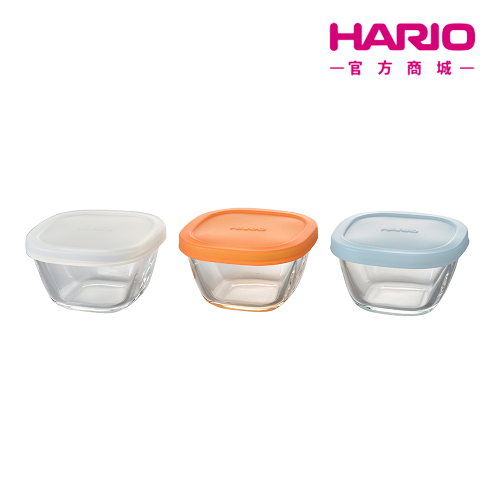 【HARIO】矽膠蓋方形保鮮盒3件組 MKK-SI-2024 保鮮盒 矽膠蓋【HARIO】