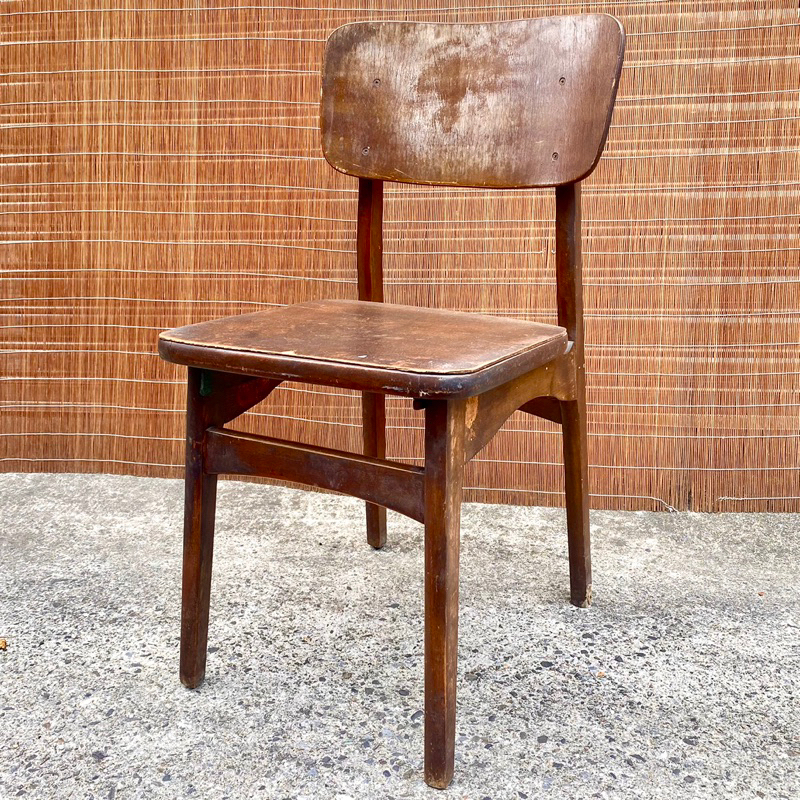 🇹🇼 早期 手工 木製 靠背椅 華新家俱 靠背椅子 餐桌椅 椅子 椅 餐椅 木椅 老椅子