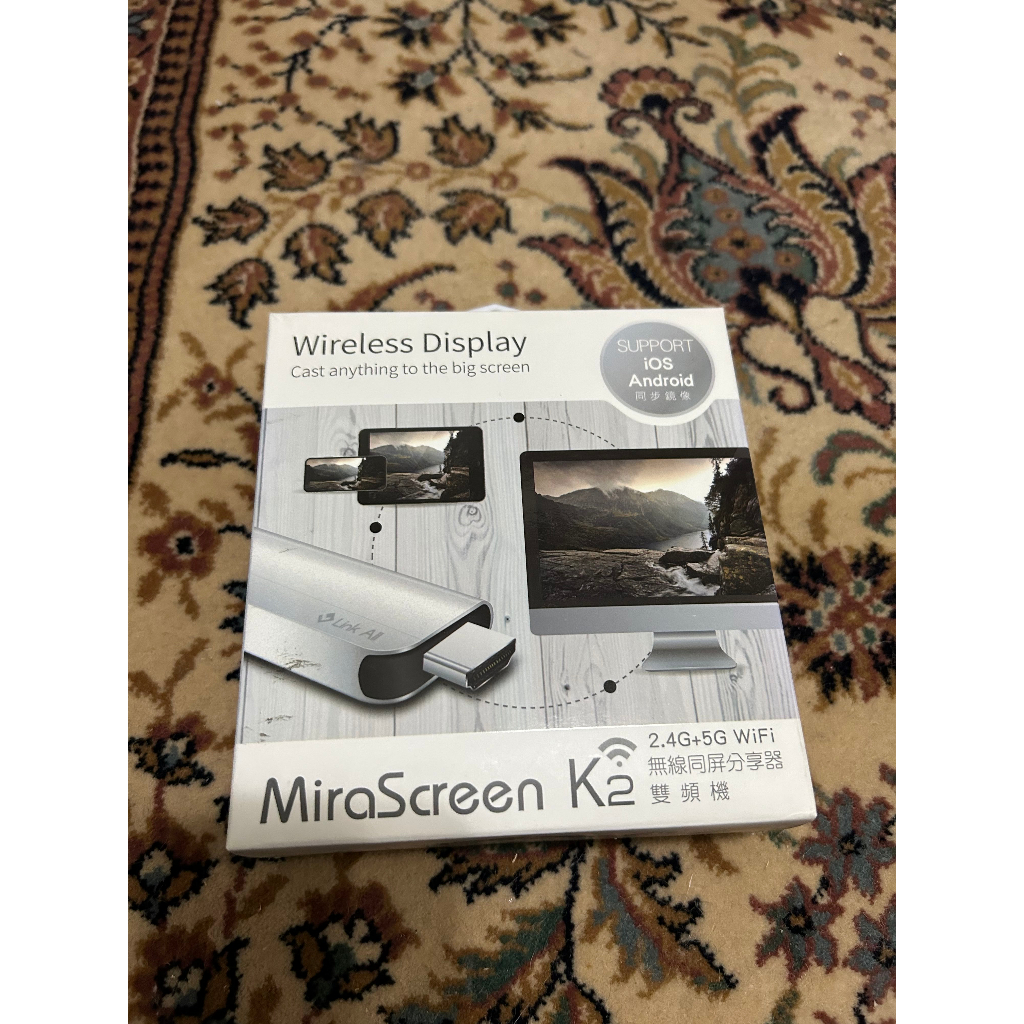 二手Link All K2 MiraScreen 2.4+5G 智能雙頻無線影音分享器 無線同屏分享器