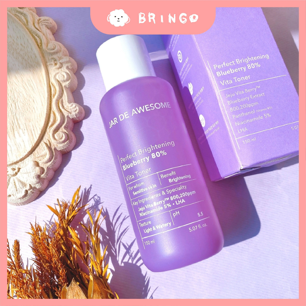 【BRINGO】Jar de awesome 藍莓亮白化妝水 敏感肌膚 提亮 美白 化妝水 vegan 純素 韓國