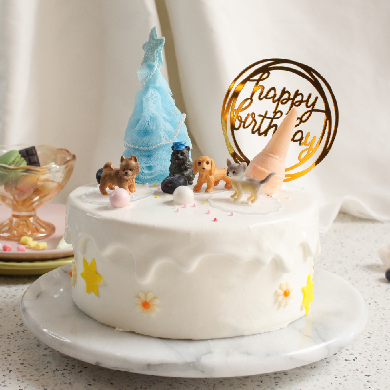 【PATIO 帕堤歐】汪星人B 小狗 寵物 可愛 生日蛋糕 卡通造型蛋糕 寵物蛋糕 草莓蛋糕 粉紅 蛋糕 汪星人
