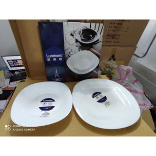 (板橋雜貨店) 法國品牌 樂美雅 方型餐盤2入組 (深盤21X4公分+淺盤27X2公分) 法國製造 特殊強化玻璃
